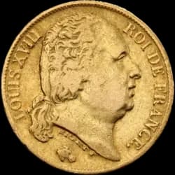 20 French Francs Gold Coin - 1816-1824 Louis XVIII