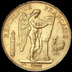 100 Franchi Francesi Moneta d'Oro - 1878-1914 Angelo della Fortuna