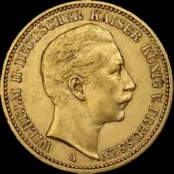 20 Marchi Tedeschi Moneta d'Oro - 1894-1914 Württemberg Guglielmo II