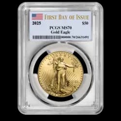 1 oncia Moneta d'oro - MS-70 PCGS - American Eagle 2025 Moneta d'oro da 1 oncia - MS-70 PCGS - American Eagle 2025 - 1