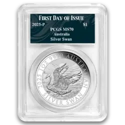 1 ounce Silver Coin - MS-70 PCGS - Australian Swan 2025 1 ounce Silver Coin - MS-70 PCGS - Australian Swan 2025 - 1