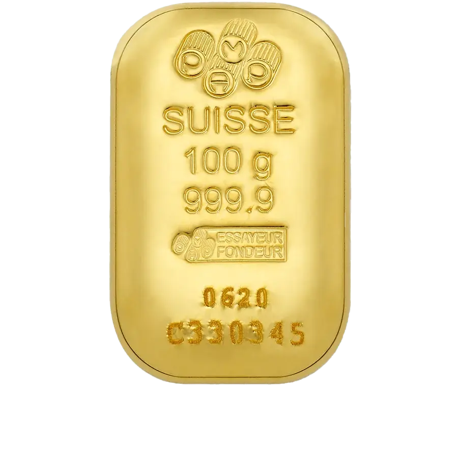 100 grammes lingot d'or - PAMP Suisse