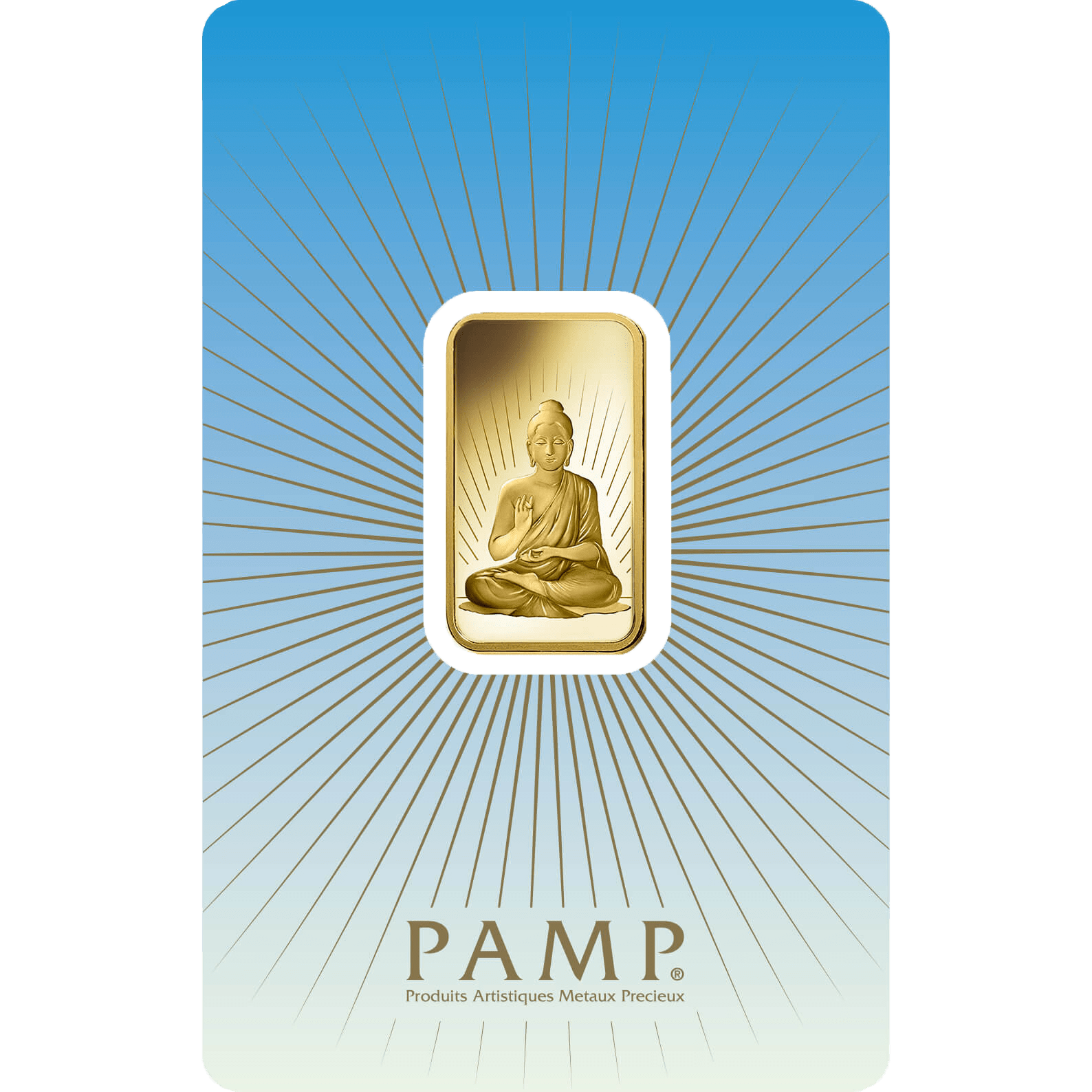 Investire in 10 grammi d'oro puro Buddha - PAMP Svizzera - Pack Front