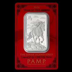 1 ounce Silver Bar - PAMP Suisse Lunar Horse 2026 1 ounce Silver Bar - PAMP Suisse Lunar Horse 2026 - 1
