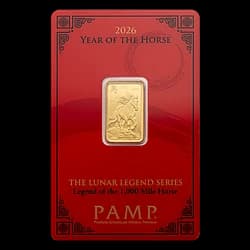 5 gram Gold Bar - PAMP Suisse Lunar Horse 2026 5 gram Gold Bar - PAMP Suisse Lunar Horse 2026 - 1
