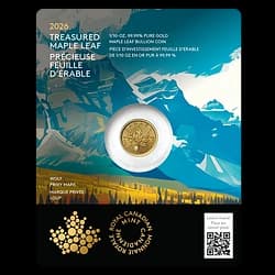 1/10 ounce Gold Coin - Treasured Maple Leaf Premium Bullion 1/10 ounce Gold Coin - Treasured Maple Leaf Premium Bullion - 1