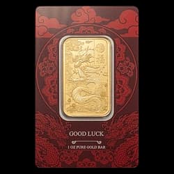 1 Unze Goldbarren - Gelber Glücksdrache 1 Unze Goldbarren - Gelber Glücksdrache - 1