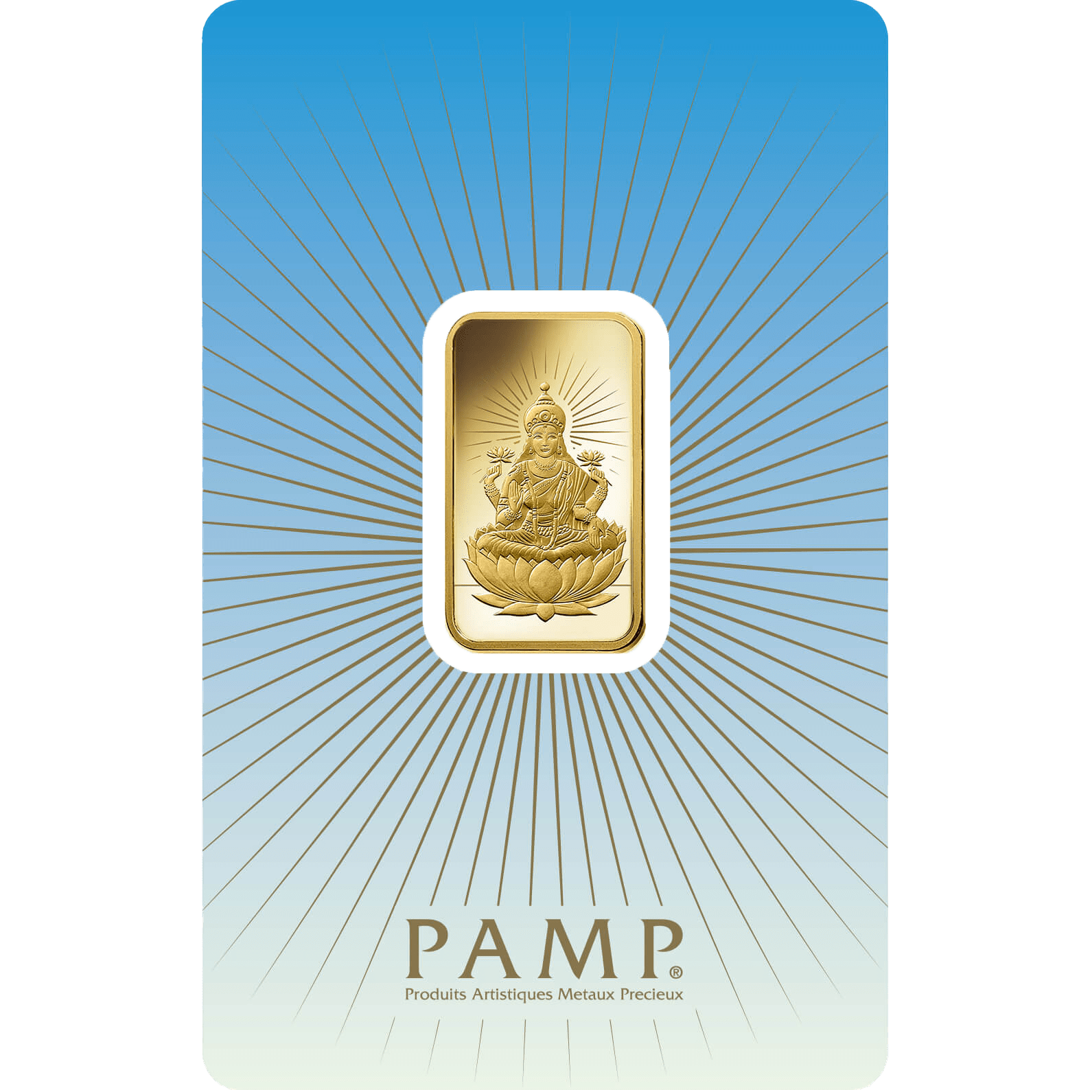 Kaufen Sie 10 Gramm FeinGoldbarren Lakshmi - PAMP Schweiz - Pack Front