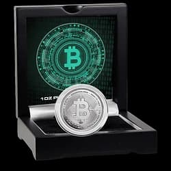 1 once Pièce d’Argent - 2025 Bitcoin Proof avec Certificat d'Authenticité 1 once Pièce d’Argent - 2025 Bitcoin Proof avec Coffret et Certificat d’Authenticité - 1
