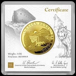 1 once Pièce d'Or - Arche de Noé Arménie 2026 1 once Pièce d'Or - Arche de Noé Arménie 2026 - 1