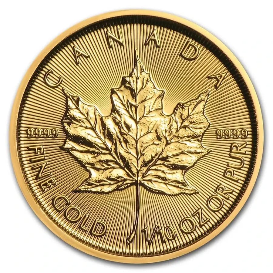 1/10 ounce Gold Coin - Maple Leaf BU 2019