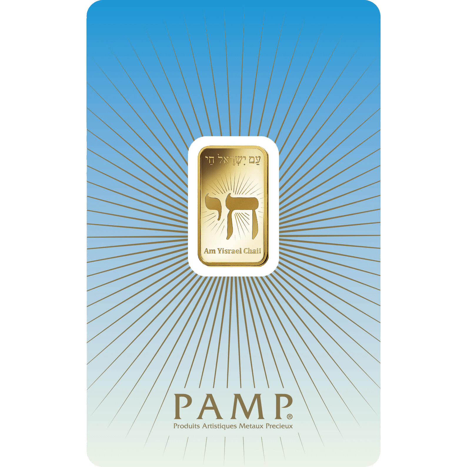 Invest in 5 gram Fine Gold Am Yisrael Chai - PAMP Swiss - Pack Front