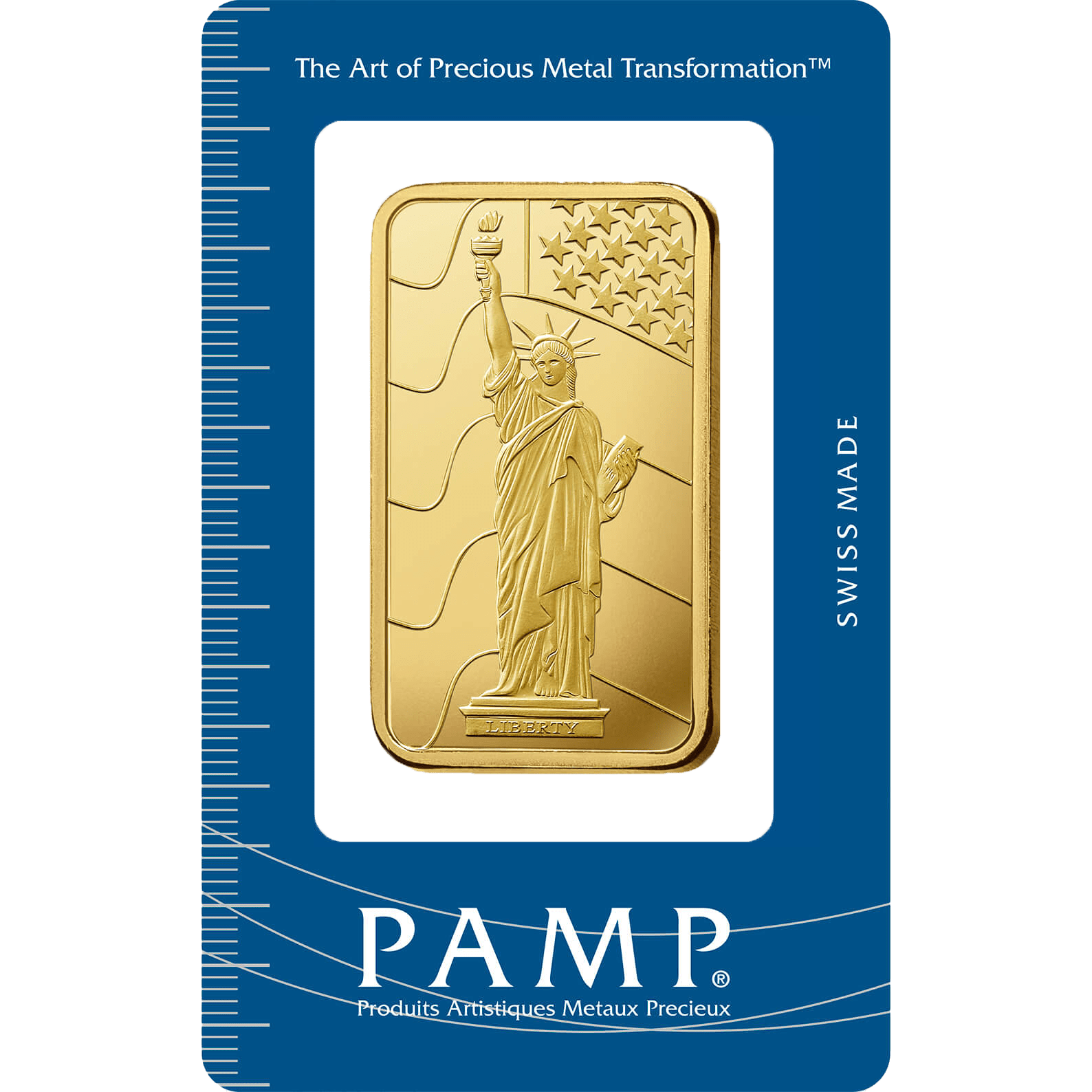 Investire in 100 grammi d'oro puro Liberty - PAMP Svizzera - Pack Front