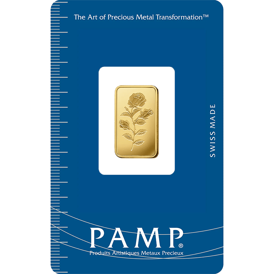 Investire in 5 grammi d'oro puro Rosa - PAMP Svizzera - Pack Front