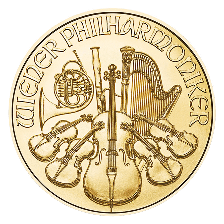 Invest in 1 oz Fine gold Philharmonic - Austrian Mint - Front