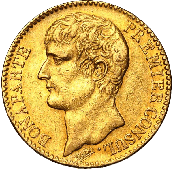 investir dans l'or 40 Francs Napoléon Bonaparte Premier Consul An XI - French Mint - Front