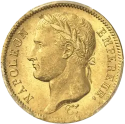 40 Franken Goldmünze - Napoléon Lorbeerkopf Empire 1812 