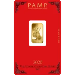 5 grammi Lingotto d'Oro - PAMP Suisse Anno del Ratto