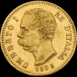 20 Lire Pièce d'Or - Umberto I - Années Mixtes 20 Lire Pièce d'Or - Umberto I - Années Mixtes