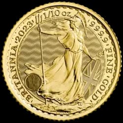1/10 ounce Gold Coin - Britannia Charles III 2023 1/10 ounce Gold Coin - Britannia Charles III 2023