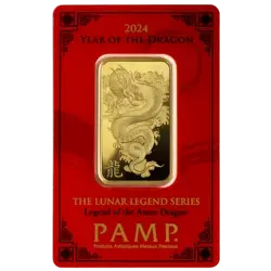 1 ounce Gold Bar - PAMP Suisse Lunar Dragon 2024 1 ounce Gold Bar - PAMP Suisse Lunar Dragon 2024