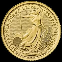 1/10 ounce Gold Coin - Britannia Charles III 2024 1/10 ounce Gold Coin - Britannia Charles III 2024