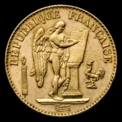 20 French Francs Gold Coin - Lucky Angel (Genius) 1871-1898 20 French Francs Gold Coin - Lucky Angel (Genius) 1871-1898