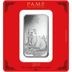 100 gram Silver Bar - PAMP Suisse Lunar Pig 100 gram Silver Bar - PAMP Suisse Lunar Pig