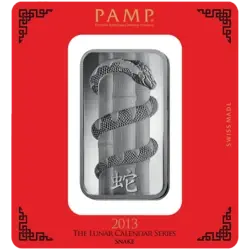 100 gram Silver Bar - PAMP Suisse Lunar Snake 100 gram Silver Bar - PAMP Suisse Lunar Snake