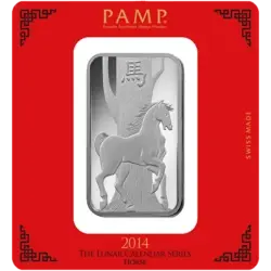 100 gram Silver Bar - PAMP Suisse Lunar Horse 100 gram Silver Bar - PAMP Suisse Lunar Horse