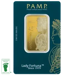 1 ounce Gold Bar - Lady Fortuna 45th Anniversary 1 ounce Gold Bar - Lady Fortuna 45th Anniversary