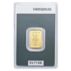 5 gram Gold Bar - Heraeus 5 gram Gold Bar - Heraeus