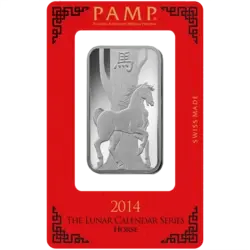 1 Unze Silberbarren - PAMP Suisse Lunar Pferd 1 Unze Silberbarren - PAMP Suisse Lunar Pferd