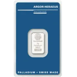 5 gram Palladium Bar - Argor-Heraeus 5 gram Palladium Bar - Argor-Heraeus