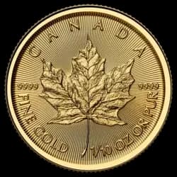 1/10 ounce Gold Coin - Canada Maple Leaf 2025 1/10 ounce Gold Coin - Maple Leaf 2025 Obverse