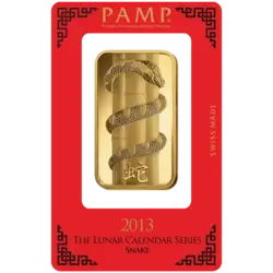 100 gram Gold Bar - PAMP Suisse Lunar Snake 100 gram Gold Bar - PAMP Suisse Lunar Snake