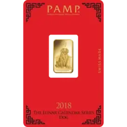 Kaufen Sie Gold, 5 Gramm FeinGoldbarren Lunar Hund - PAMP Schweiz - Pack Front Kaufen Sie 5 Gramm FeinGoldbarren Lunar Hund - PAMP Schweiz - Pack Front