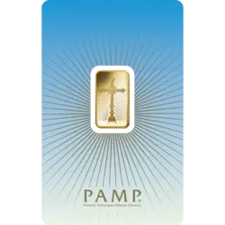 Kaufen Sie Gold, 5 Gramm FeinGoldbarren Romanesque Cross - PAMP Schweiz - Pack Front Kaufen Sie 5 Gramm FeinGoldbarren Romanesque Cross - PAMP Schweiz - Pack Front