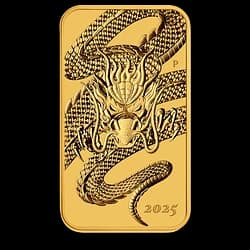 1 oncia Moneta d'Oro rettangolare - Australia Drago 2025 Moneta d'oro rettangolare da 1 oncia - Australia Drago 2025 - 1