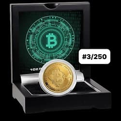 1 oncia Moneta d'Oro - Bitcoin 2025 - certificato n. 3 1 oncia Moneta d'Oro - Bitcoin 2025 - certificato n. 3