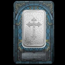 1 ounce Bar-Shaped Silver Coin - Christian Cross 1 ounce Bar-Shaped Silver Coin - Christian Cross