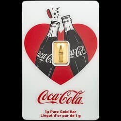 1 gram Gold Bar - Coca Cola Valentine's Love 1 gram Gold Bar - Coca Cola Valentine's Love - 1