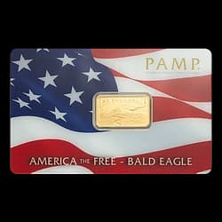 5 gram Gold Bar - America the Free Bald Eagle 5 gram Gold Bar - America the Free Bald Eagle - 1