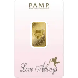 Purchase gold, 10 gram Fine Gold Love Always - PAMP Swiss - Pack Front Invest in 10 gram Fine Gold Love Always - PAMP Swiss - Pack Front