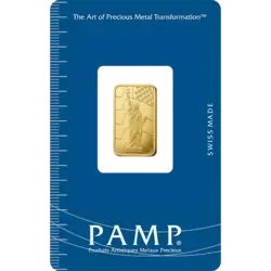 Purchase gold, 5 gram Fine Gold Liberty - PAMP Swiss - Pack Front Invest in 5 gram Fine Gold Liberty - PAMP Swiss - Pack Front