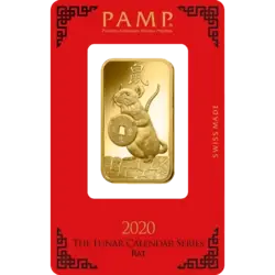 Kaufen Sie Gold, 1 Unze FeinGoldbarren Lunar Ratte - PAMP Schweiz - Pack Front Kaufen Sie 1 Unze FeinGoldbarren Lunar Ratte - PAMP Schweiz - Pack Front