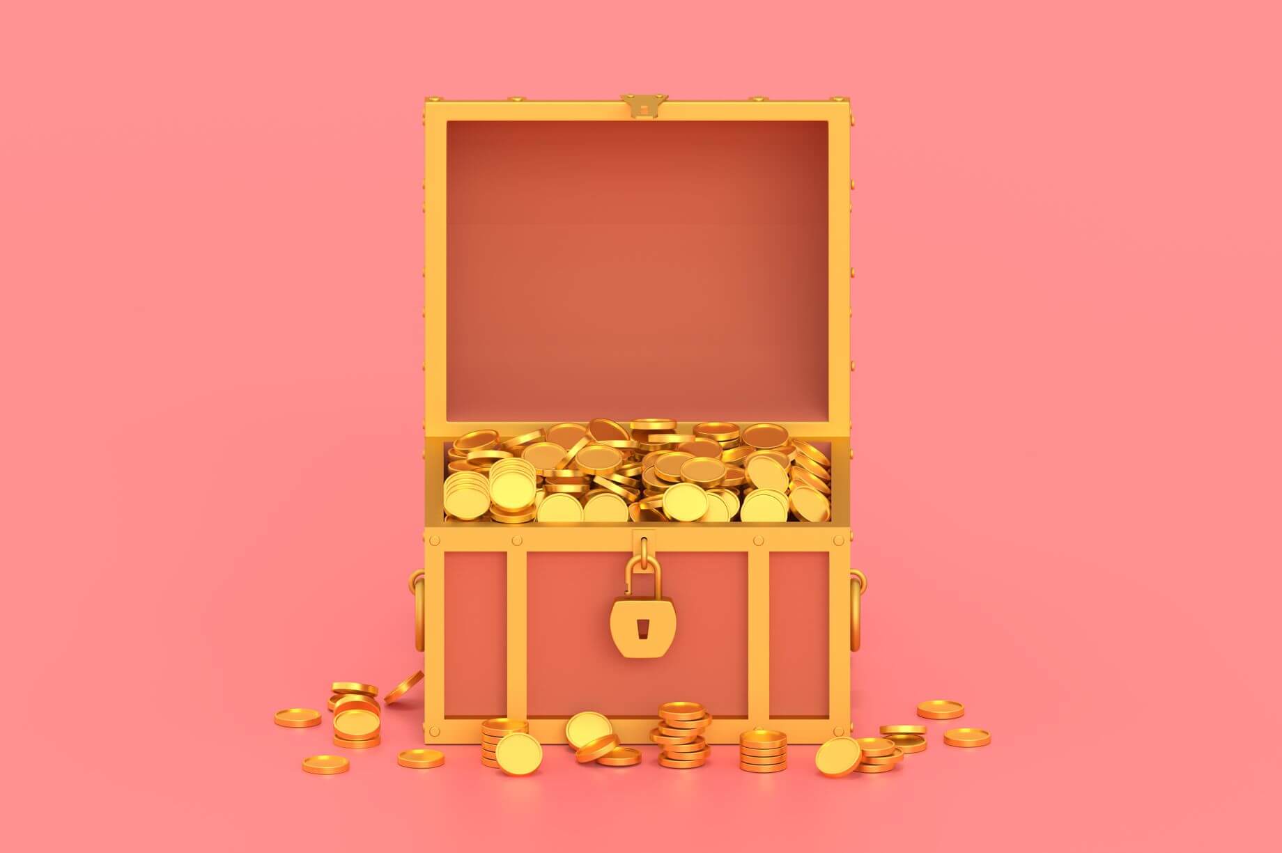 The Mysterious Hunt for Forrest Fenn's Gold Treasure Forrest Fenn’s mysterious treasure found by a medical student from Michigan as shown in the picture of a gold chest filled with gold coins on the pink background