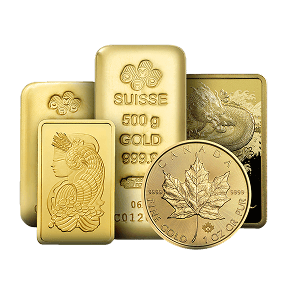 gold coins and bars