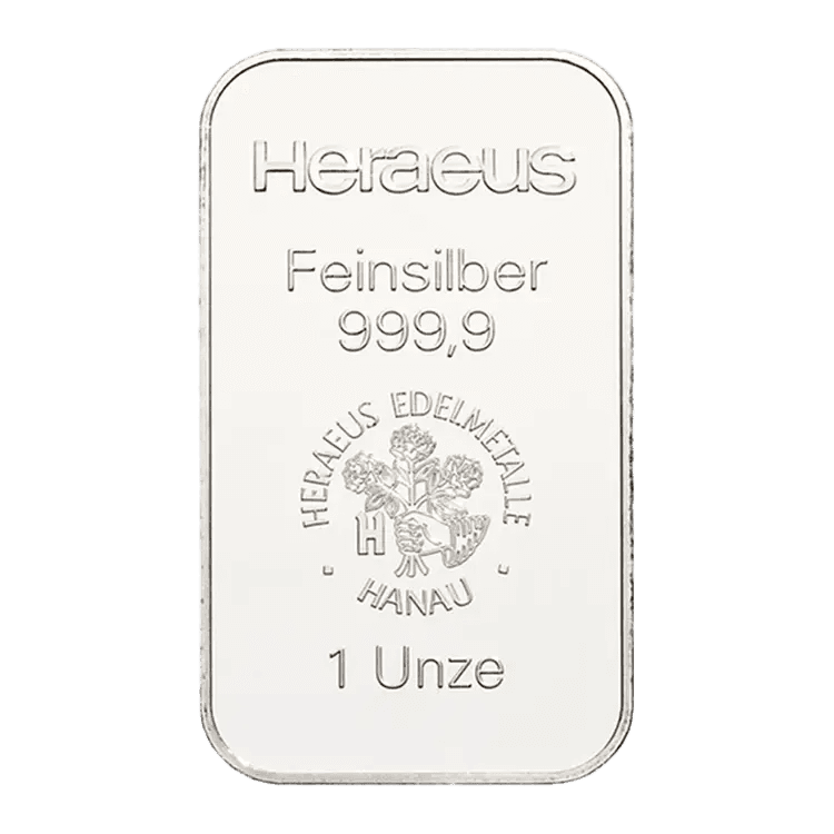 Lingots d'argent Heraeus