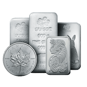 Silver coins and ingots